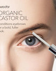 PURA D'OR Organic Castor Oil (4oz + 2 BONUS Pre-Filled Eyelash & Eyebrow Brushes)