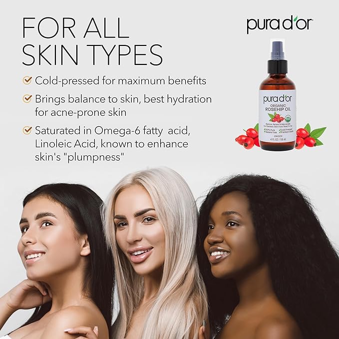 PURA D&#39;OR Organic Rosehip Seed Oil